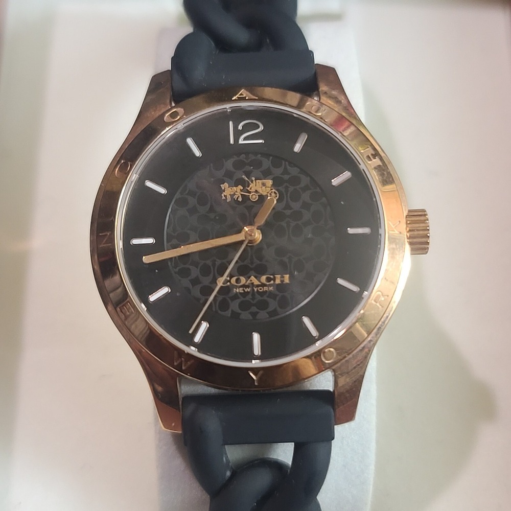 Coach Maddy Women's Watch W6044 Rose‎ Gold Box & Manual New Battery - Picture 2 of 13